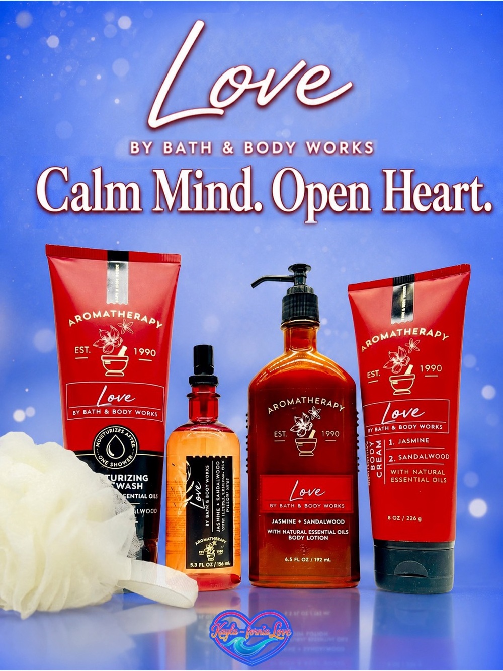 Bath & Body Works Aromatherapy Love Jasmine Sandalwood 5-Pc Set New